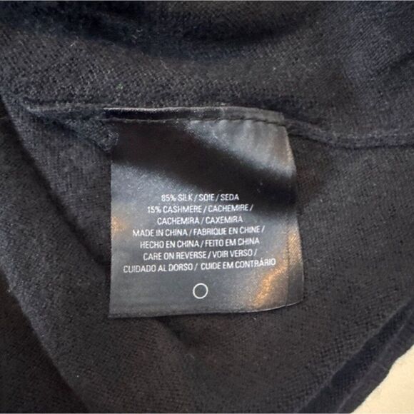 Elie Tahari Black Long Sleeve Button-Up Cardigan With Ruched Detail - Picture 5 of 6